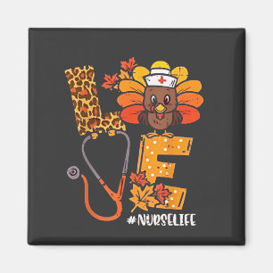 Thankful Nurse Life Turkey Cute Thanksgiving Nurse Magnet