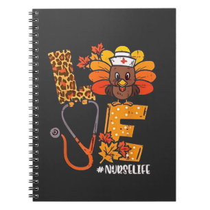 Thankful Nurse Life Turkey Cute Thanksgiving Nurse Notebook