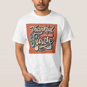 Thankful nurse retro groovy thanksgiving T-Shirt