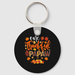 Thankful Papaw Fun Fall Autumn Thanksgiving Key Ring