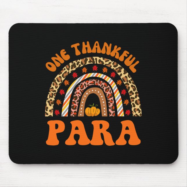 Thankful Para professional fall thanksgiving leopa Mouse Pad (Front)