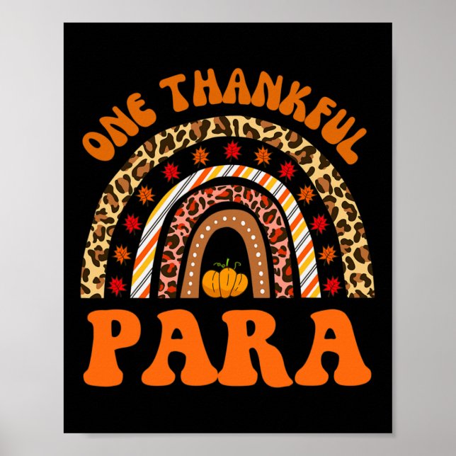 Thankful Para professional fall thanksgiving leopa Poster (Front)