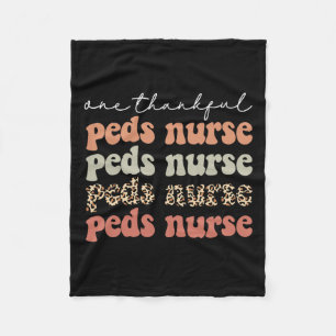 Thankful Peds Nurse Autumn Tree Fall Leaves Thanks Fleece Blanket