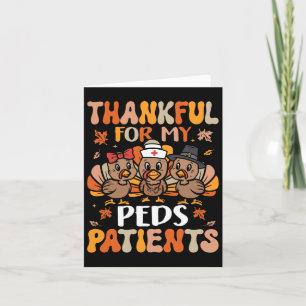 Thankful Peds Nurse Thanksgiving Turkey Paediatric Card