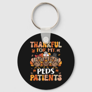 Thankful Peds Nurse Thanksgiving Turkey Paediatric Key Ring