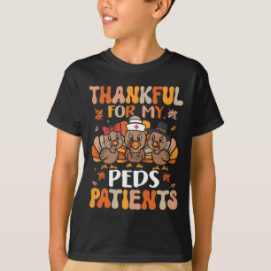 Thankful Peds Nurse Thanksgiving Turkey Paediatric T-Shirt
