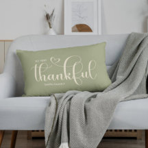 Thankful Personalised Family Name Sage Green