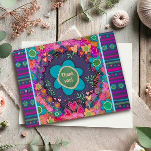 Thankful Personalised Floral Cheerful Cute Card