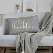 Thankful Personalised Grey Fall Autumn