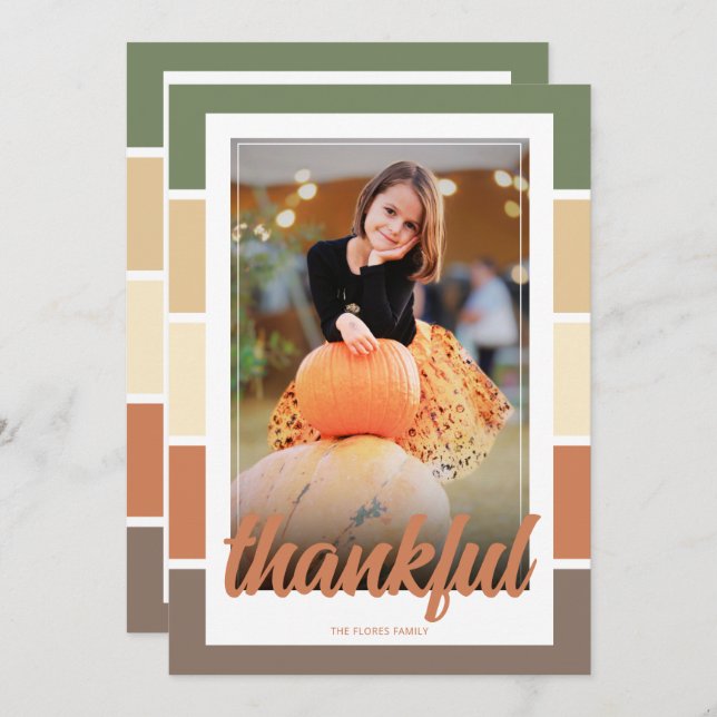 Thankful Photo Thanksgiving Card or Invitation (Front/Back)