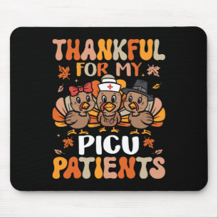 Thankful PICU Nurse Thanksgiving Turkey Paediatric Mouse Pad