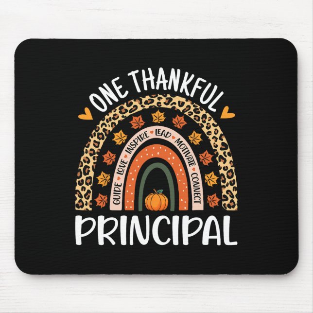 Thankful Principal Thanksgiving Rainbow Leopard Pr Mouse Pad (Front)