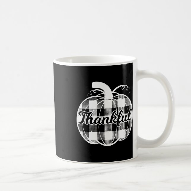 Thankful Pumpkin Cute Thanksgiving Fall Autumn Pla Coffee Mug (Right)