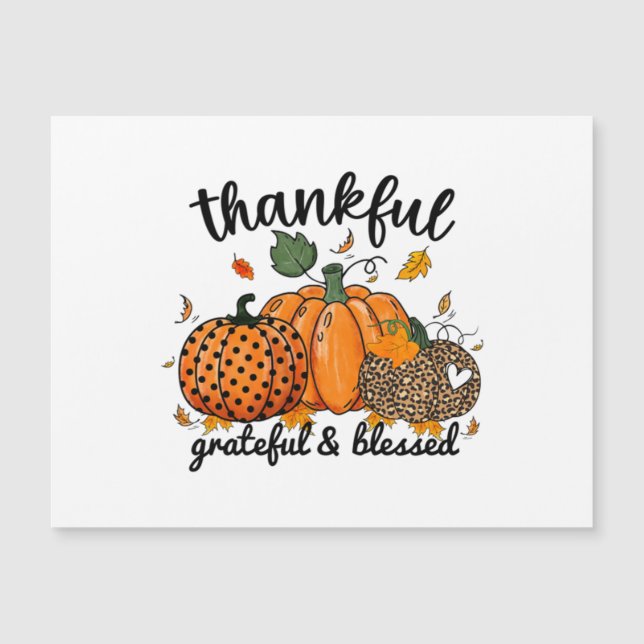 Thankful Pumpkin Grateful And Blessed  (Front)
