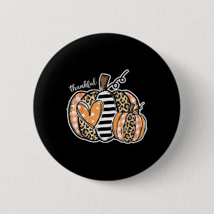 Thankful Pumpkin Happy Thanksgiving Day 2024 6 Cm Round Badge