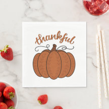 Thankful Pumpkin Napkins