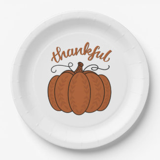Thankful Pumpkin Paper Plates