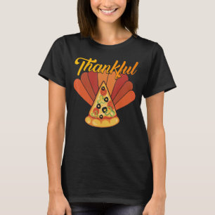 Thankful Pumpkin thankful grateful blessed pizza w T-Shirt