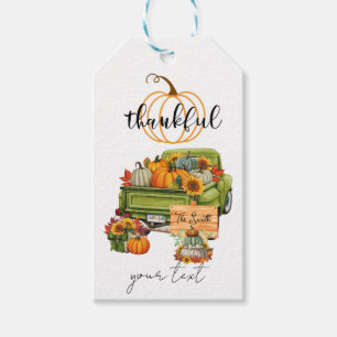 Thankful Pumpkin truck Gift Tags