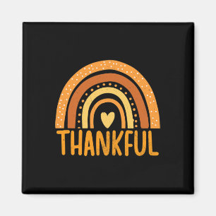 Thankful Rainbow Thanksgiving Fall Season Autumn Magnet