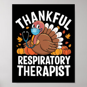 Thankful Respiratory Therapist Fall Lung Thanksgiv Poster