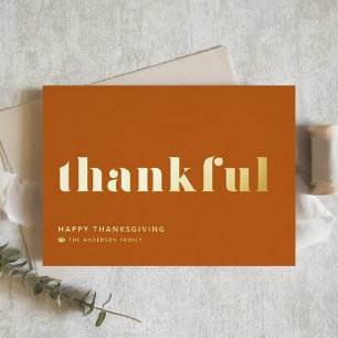 Thankful Retro Typography Orange Thanksgiving
