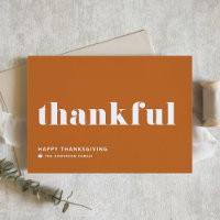 Thankful Retro Typography Orange Thanksgiving