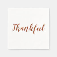 Thankful rust cinnamon white script thanksgiving