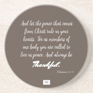 Thankful Sandstone Coaster