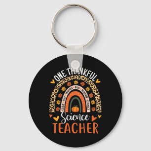 Thankful Science Teacher Thanksgiving Rainbow Teac Key Ring