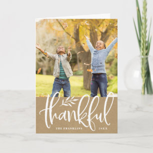 Thankful Season Thanksgiving Photo Folded Card