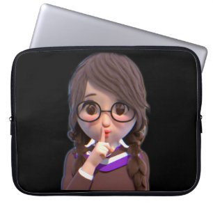 Thankful Shush Cute Librarian  Laptop Sleeve