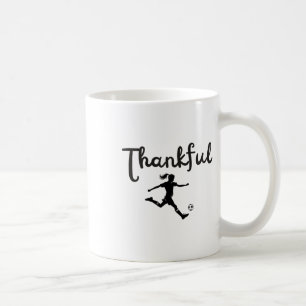 Thankful Soccer Player Girl Thanksgiving Footbylle Coffee Mug