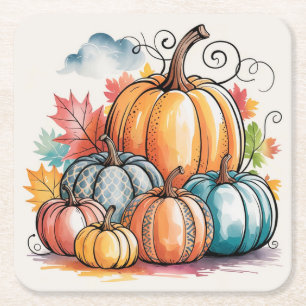 Thankful Square Paper Coaster