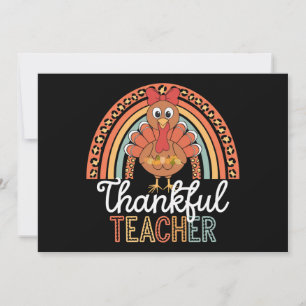 Thankful Teacher Blessed Thanksgiving School Invitation
