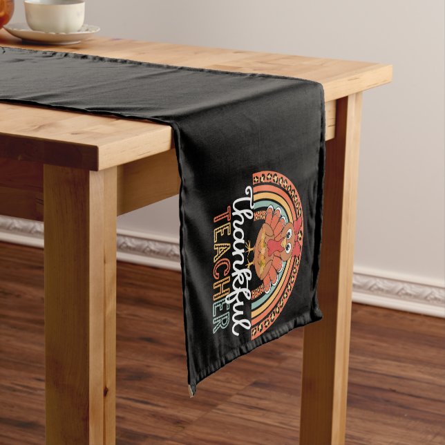Thankful Teacher Blessed Thanksgiving School Short Table Runner (In Situ)