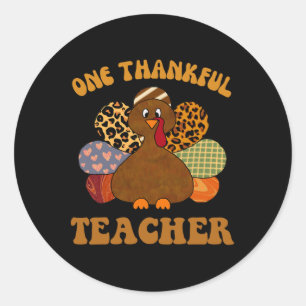 Thankful Teacher For Women Fall Teacher Thanksgivi Classic Round Sticker