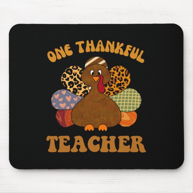 Thankful Teacher For Women Fall Teacher Thanksgivi Mouse Pad (Front)