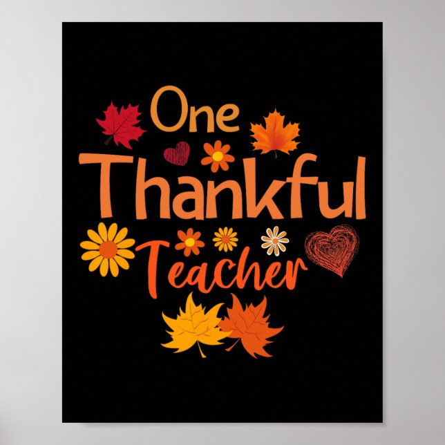 thankful teacher for women fall teacher thanksgivi poster (Front)