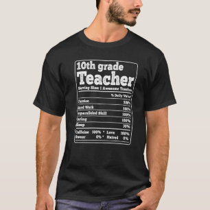 Thankful Tenth Grade Teacher Thanksgiving Nutritio T-Shirt