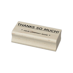 Thankful "THANKS So Much!" and Company Name Stamp