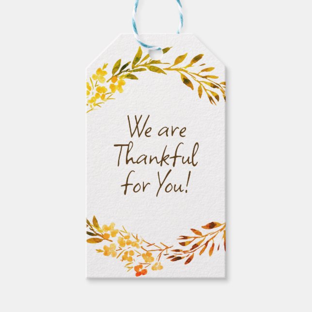 Thankful Thanksgiving/Autumn Gift Tags - Custom (Front)