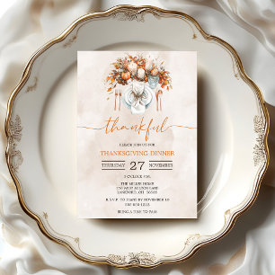 Thankful Thanksgiving Dinner  Invitation