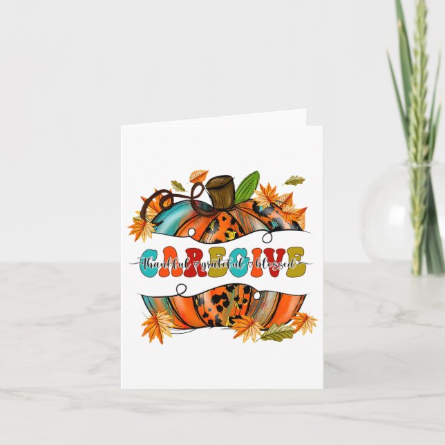 Thankful Thanksgiving Fall Autumn  Card (Front)