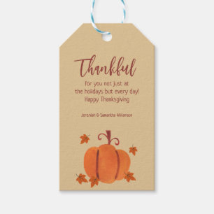 Thankful   Thanksgiving Hostess Gift Wine Gift Tags