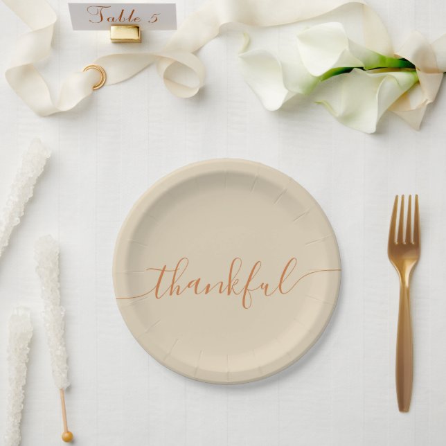 Thankful Thanksgiving Paper Plate (Wedding)