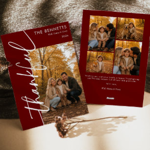 Thankful Thanksgiving Photo Holiday Card
