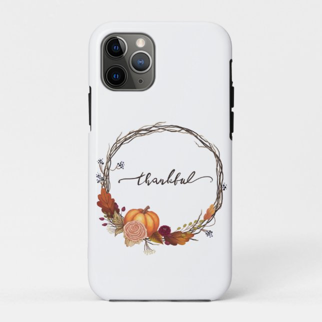 Thankful Thanksgiving Wreath Case-Mate iPhone Case (Back)