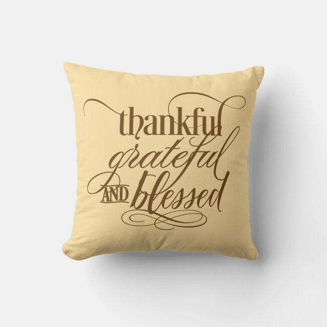 Thankful Throw Pillow (Front)