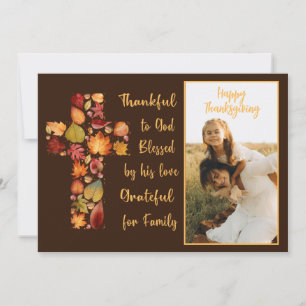 Thankful to God Thanksgiving Card with Photo